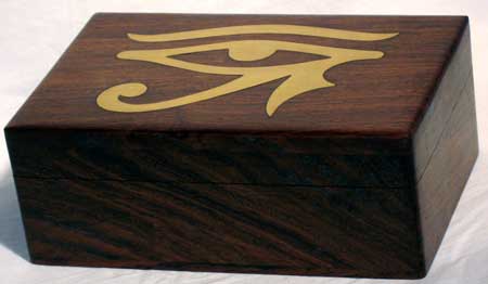 Brass Inlaid Eye of Horus Box 4" x 6" Brass Inlaid Eye of Horus Box 4" x 6"